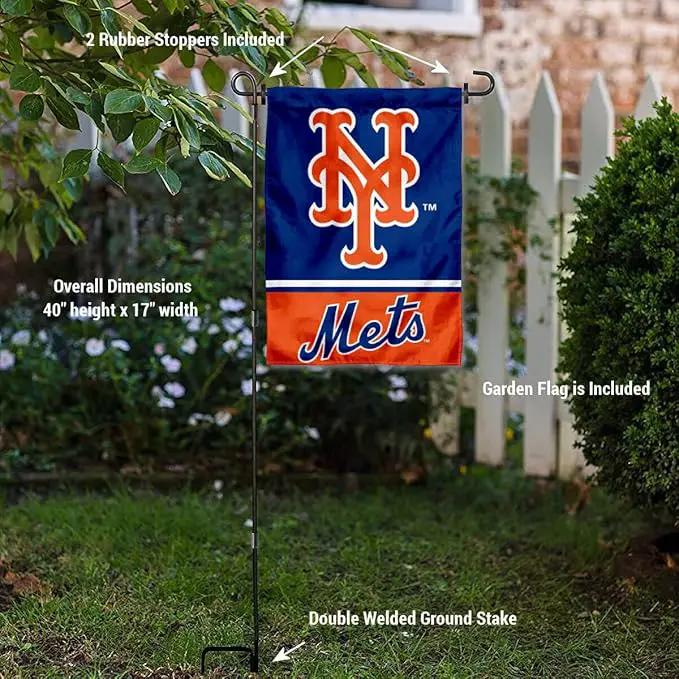 WinCraft New York Mets Garden Flag with Stand Holder by GreenHaven Gardens