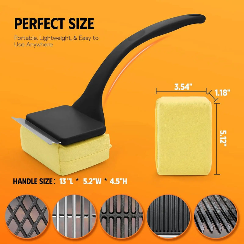 MEKER 3 PCS Grill Replacement Head, Yellow (NO Grill Brush) by GreenHaven Gardens