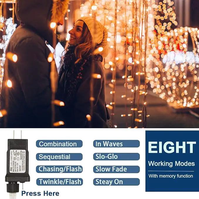 Decute 800 LED 272FT Christmas String Lights - 8 Modes with Timer Function, Waterproof Fairy Lights for Christmas Tree, Party, Wedding, Yard, Garden, Indoor/Outdoor Decorations, Warm White by GreenHaven Gardens