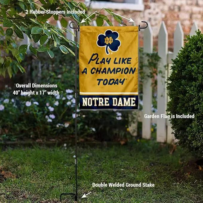 WinCraft Irish Play Like A Champion Today Garden Flag and Pole Stand Holder by GreenHaven Gardens