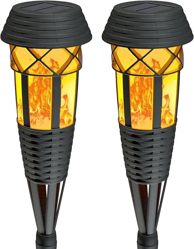 Flickering Flames Torch Light Solar Garden Lights Waterproof Landscape Lighting - 2 Pack by GreenHaven Gardens
