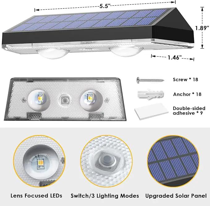 9 Pack Solar Fence Lights Outdoor, LED Dusk to Dawn Waterproof Deck Lights for Outside Step Wall Porch Patio Garden Decor (3000K/4500K/6000K) by GreenHaven Gardens