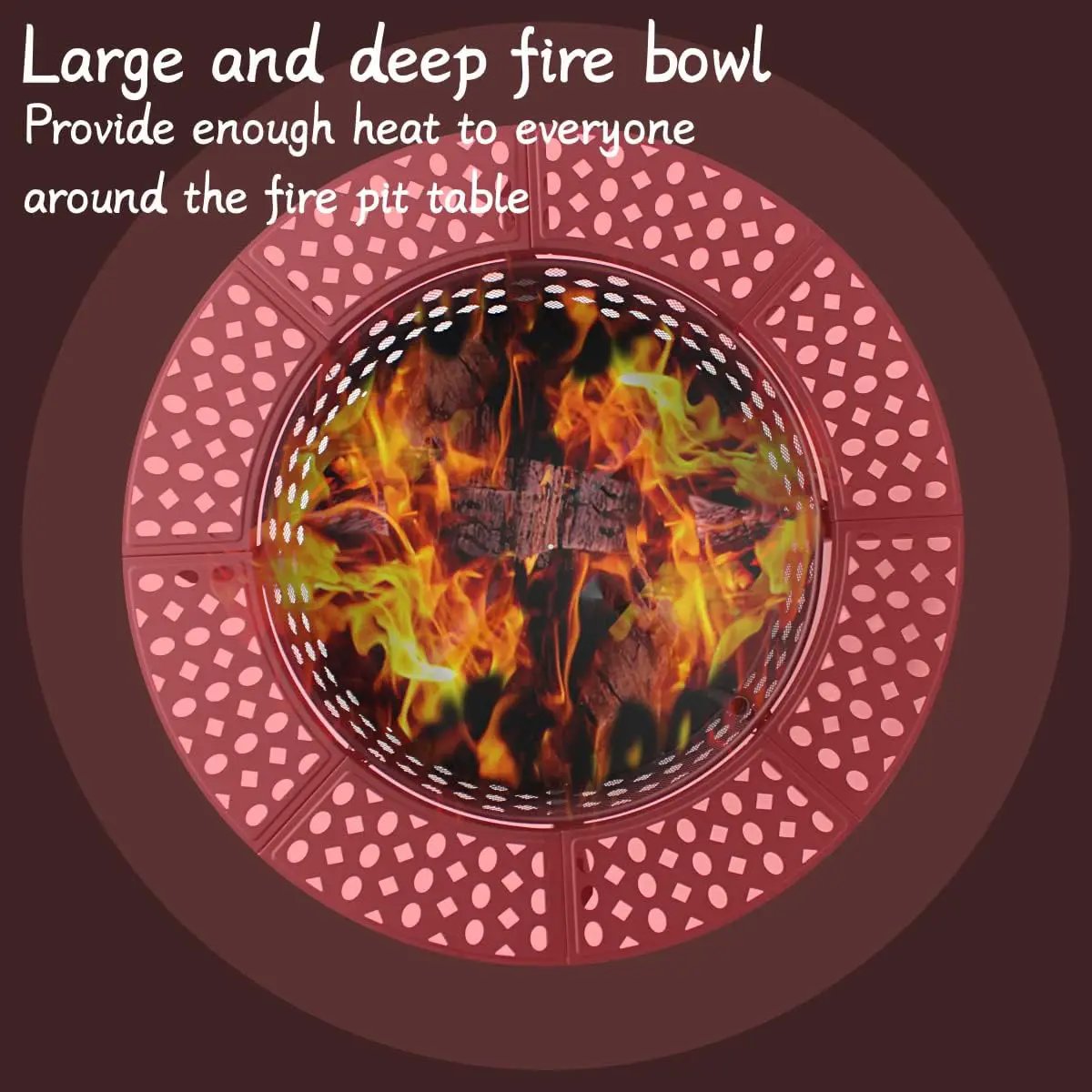 42 Inch Fire Pit with 2 Grills, Extra Large Wood Burning Fire Pits for Outside with Lid & Poker, Heavy Duty Firepit,BBQ& Outdoor Firepit & Round Metal Table 3 in 1 for Patio, Picnic, Party by GreenHaven Gardens
