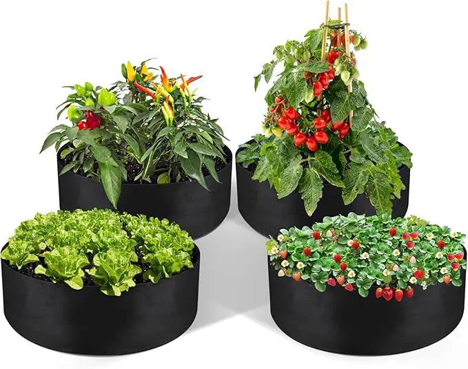LBTING 4Pcs 30 Gallon Plant Grow Bags, Fabric Raised Planting Bed Heavy Duty Non-Woven Fabric Planter Pots for Garden Vegetables Flowers by GreenHaven Gardens
