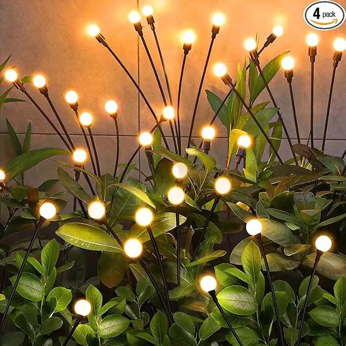 Solar Garden Lights,Solar Firefly Lights,8 Pack 64 Heads Solar Lights Outdoor Decorative,Sway by Wind, High Flexibility Iron Wire & Heavy Bulb Base,Yard Patio Pathway Lawn by GreenHaven Gardens
