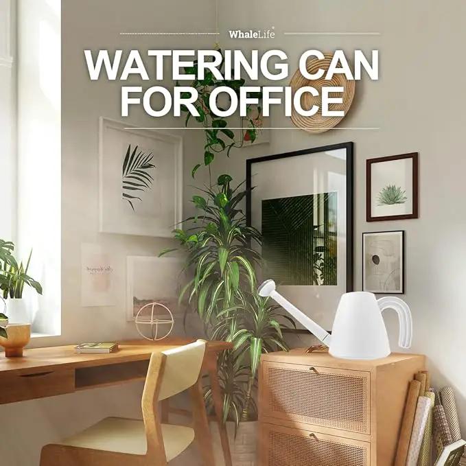 WhaleLife Indoor Watering Can for House Bonsai Plants (2.0L, White) by GreenHaven Gardens
