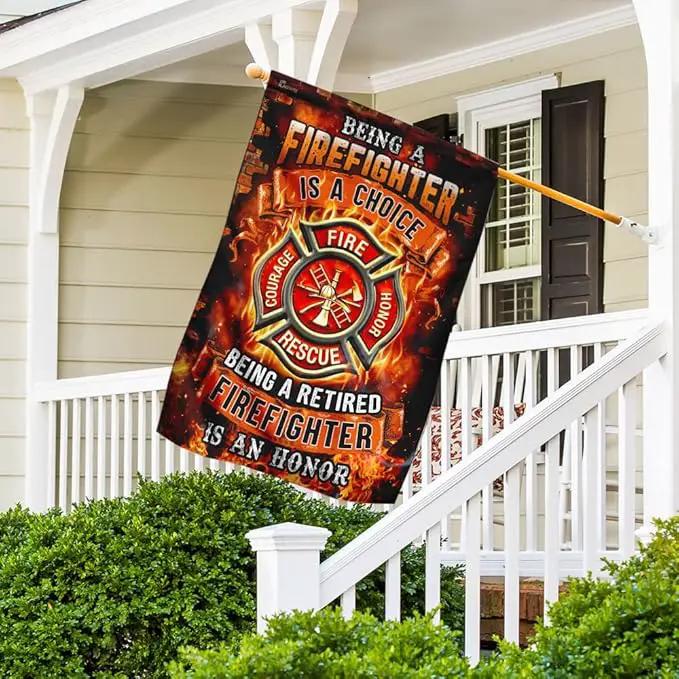 FLAGWIX Firefighter Flag Decorations - Independence Day, 4th of July Decorations Outdoor Flags, House Flag 30x40 - USA House Garden Flags Premium Polyester, Decorative Indoors Outdoor Flags by GreenHaven Gardens