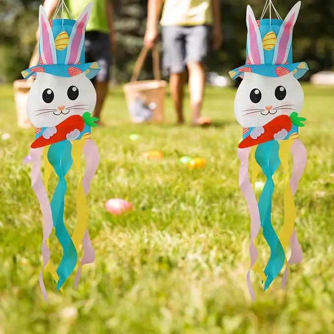 44 Inch Easter Windsock Bunny Wind Socks Outdoor Clearance Spring Windsocks for Yard and Garden Easter Decorations Outdoor by GreenHaven Gardens