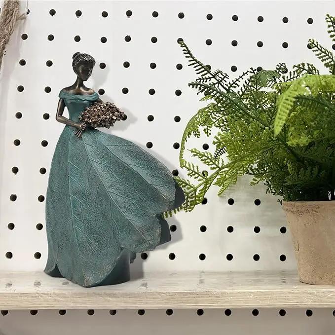 Guichifun Fairy Statue Collection Home Decoration - Leaf Angel Girls Resin Modern Table Decor for Living Room Office Sculpture Decor for Women Indoor Rustic Figurines Gift 5 x 3 x 7.5 Inch by GreenHaven Gardens