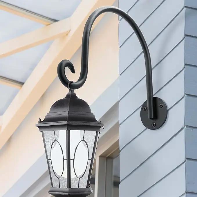 AJART Hanging Plant Hanger Outdoor: Bird Feeder Wall Hooks - 8 Inch Plant Bracket Hook for Hanging Flower Baskets 4 Pieces by GreenHaven Gardens