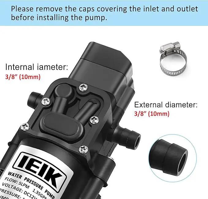 12 Volt Diaphragm Pump 5LPM 1.35 GPM 116PSI Self Priming Sprayer Pump 12V DC Fresh Water Diaphragm Pressure Pump for RV Camper Marine Boat Lawn (60W) by GreenHaven Gardens