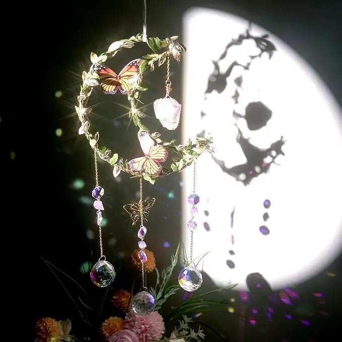 Suncatcher - Amethyst Moon Crystal Sun Catcher Window Hanging, Good Luck Charms Gifts for Women Chrismas Thanksgiving Birthday Crystal by GreenHaven Gardens