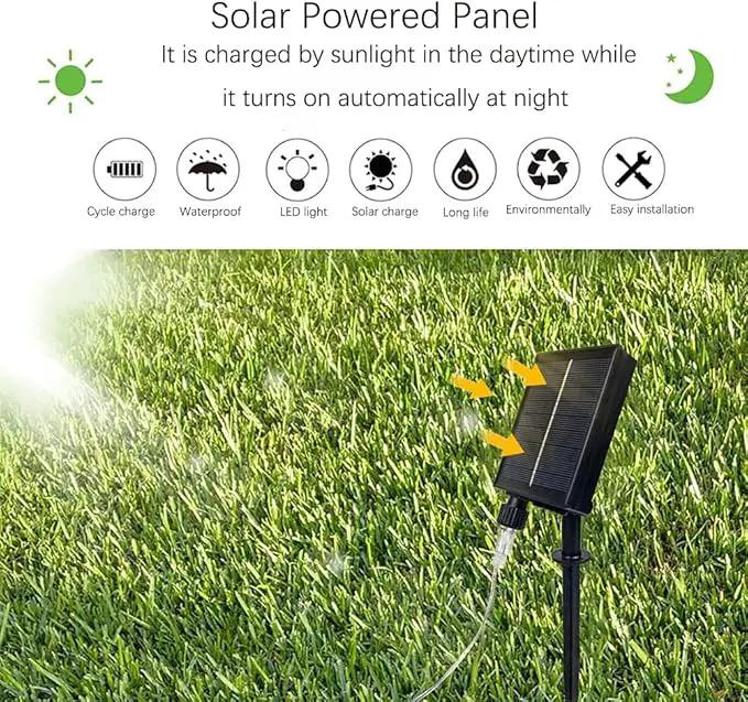 220 LED Solar Firefly Bunch Lights, 8 Flashing Modes, Fairy Copper Wire Waterproof String Lights, Decorative Vine Solar Watering Can Lights, Outdoor Garden Christmas Decor Lights (Warm White) by GreenHaven Gardens