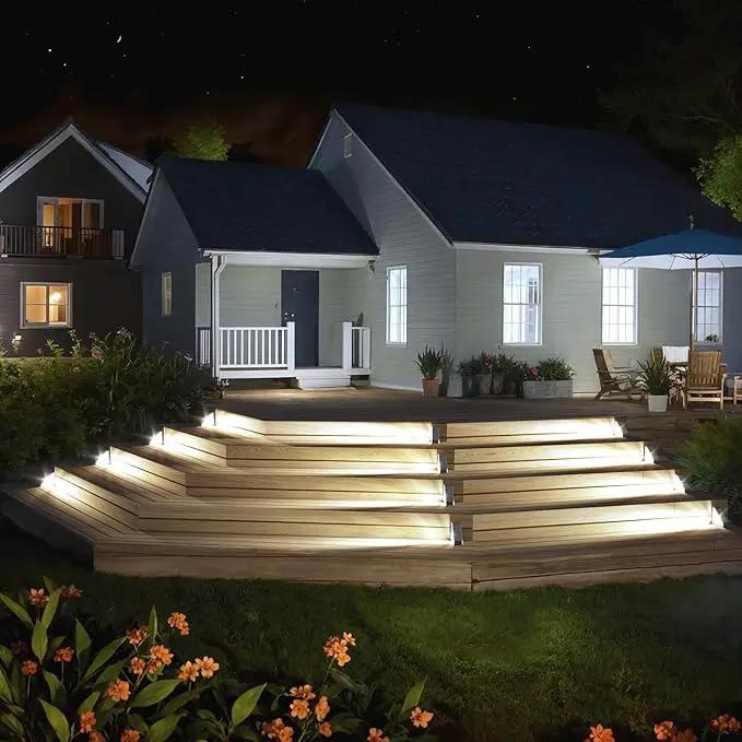 KINKAI Solar Stair Lights - 10 Pack Step Light Outdoor Deck Light Solar Lights Outdoor Waterproof Decor for Steps Front Door Porch Yard Patio (White Light) by GreenHaven Gardens