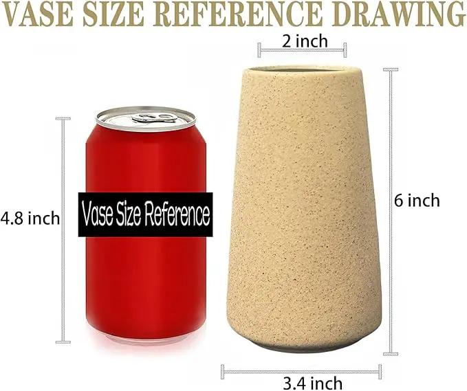 Simple Vase for Flowers Plants, Matte Vases for Modern Table Shelf Home Decor Wedding Boho Decor, 6" H Frosted Elegant Ceramic Vase for Pampas Grass Fluffy Stem Bouquet Lavender Flowers (Brown, 1) by GreenHaven Gardens