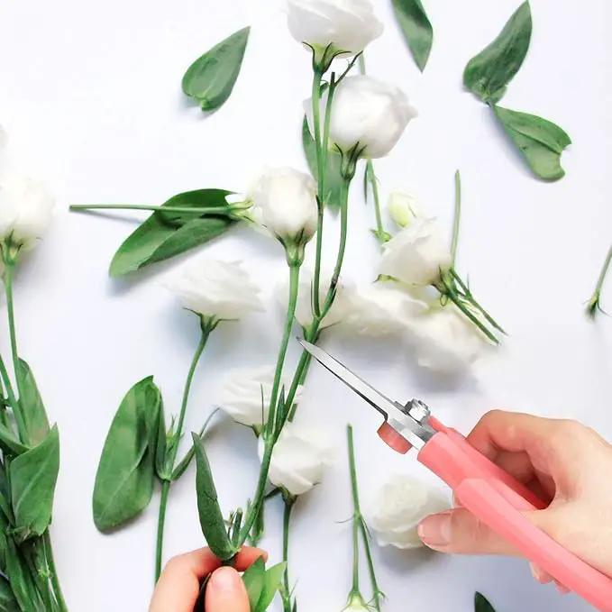 Flower Scissors, Strong Floral Shears, Premium Steel Garden Pruning Shears Floral Fruits Leaf Scissors Hand Pruner Snip Trimming Tool for Gardening Flower Arrangement, Pink by GreenHaven Gardens