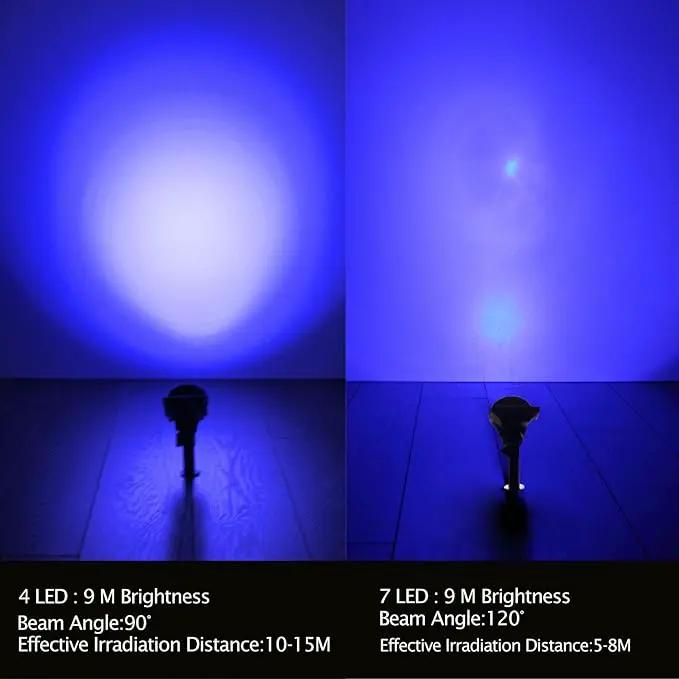 T-SUN Blue Solar Spotlights, Outdoor Waterproof Auto ON/Off Adjustable Garden Pond Lights for Tree, Patio, Yard, Driveway, Stairs, Pool Area by GreenHaven Gardens