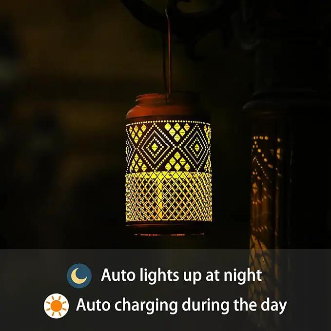 2 Pack Solar Lanterns Outdoor Waterproof - Birthday Gifts for Women, Men, Mom, Solar Lights Outdoor Hanging Garden Decor for Outside, Patio, Outdoor, Yard, Lawn, Balcony Modern by GreenHaven Gardens