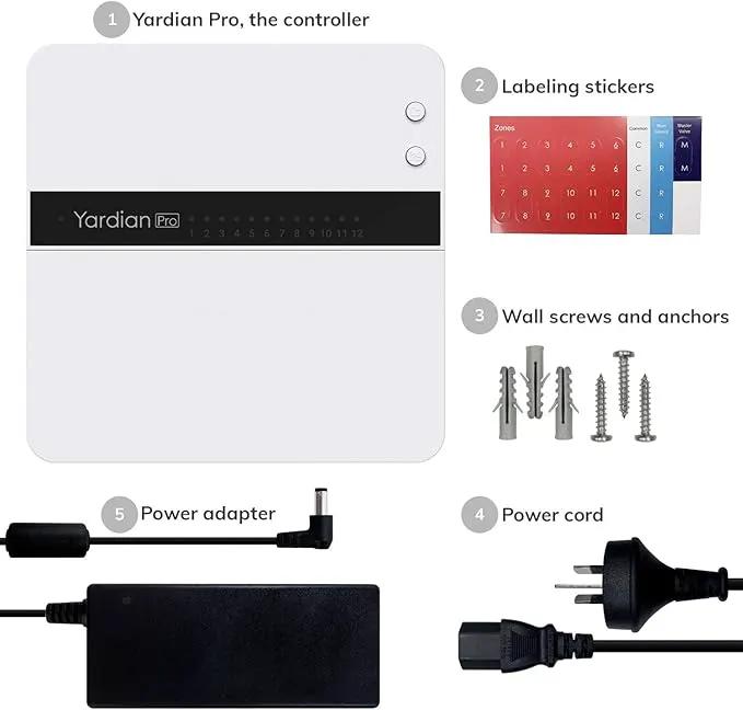 Yardian Pro Smart Sprinkler Controller 8 Zone - Control Buttons, Apple HomeKit, Alexa, Google Assistant and Home Assistant Compatible, Enhanced Wi-Fi, RJ45, Level VI Worldwide Power Supply by GreenHaven Gardens