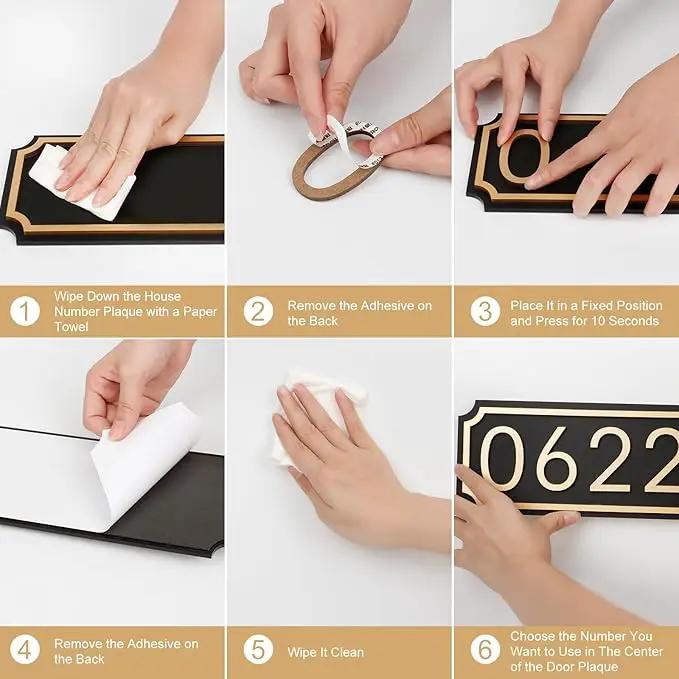 House Numbers for Outside, Address Plaques, Mailbox Numbers, Two Sets of Numbers from 0-9, Personalized Address Signs for House, Mailbox, Apartment, Office, Hotel, Classroom, Garden. Decorative Numbers Plaque. by GreenHaven Gardens