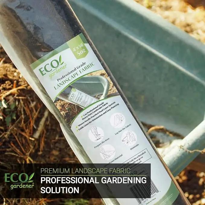 ECOgardener Premium Landscape Fabric, 4ft x 50ft Pro Garden Weed Barrier - Durable & Heavy Duty Weed Block Gardening Mat, Easy Setup by GreenHaven Gardens