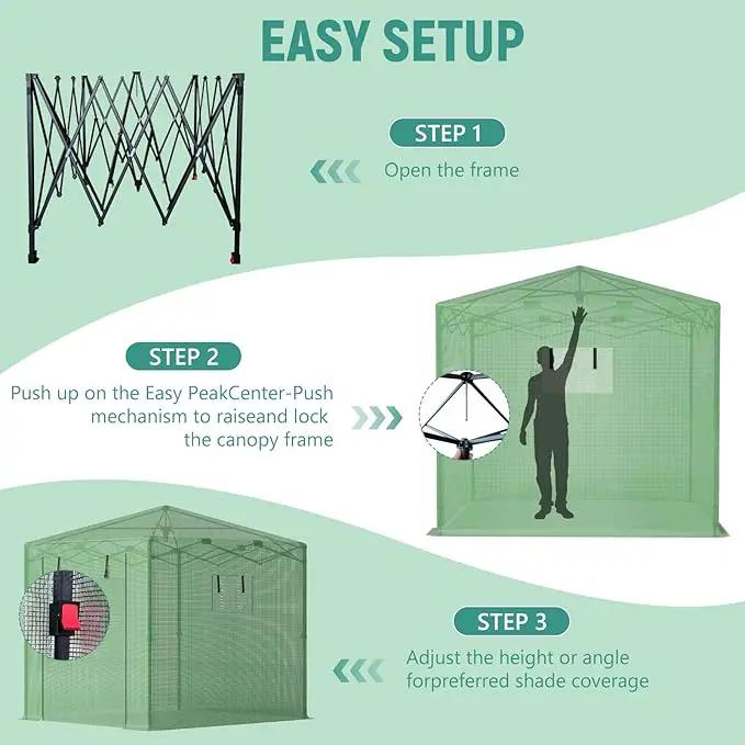 Pop Up Greenhouse 8x12FT, Pop Up Green House for Outdoors, Portable Greenhouses, Walk-in Greenhouses, Popup Greenhouse Kit, Easy Set Up by GreenHaven Gardens