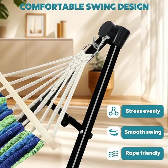 Anyoo 2 in 1 Hammock and Swinging Chair with Collapsible Steel Stand & Carrying Case,Portable & Adjustable,Easy Set Up for Outdoor,Indoor,Porch Swing,Patio,Garden,Camping Trip by GreenHaven Gardens
