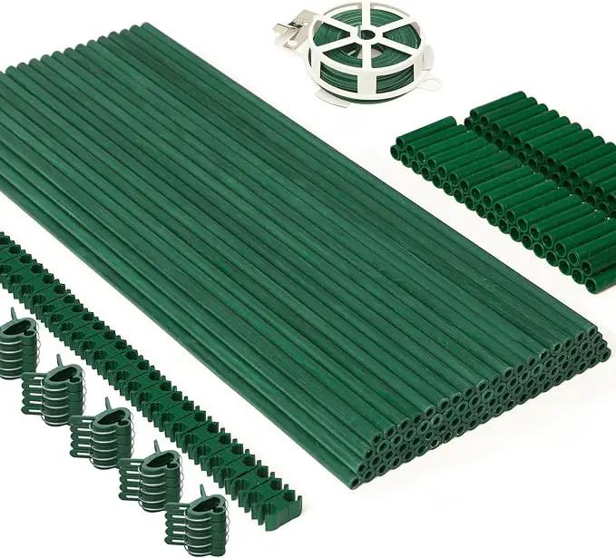MAXPACE 249pcs Garden Stakes Kit: Includes 80 Sets of Fiberglass Plant Sticks Supports & Accessories for DIY 4ft, 5ft, 6ft, 7ft Stakes for Tomato, Vegetables, Indoor & Outdoor Gardening Supplies by GreenHaven Gardens