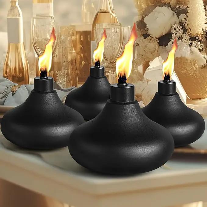 8 Pack Metal Table Top Torches, 24.5oz Citronella Torches for Outside, Refillable Flame Light Torch, Decorative Tabletop Lantern for Yard, Patio, Deck, Garden, Party, Landscape by GreenHaven Gardens