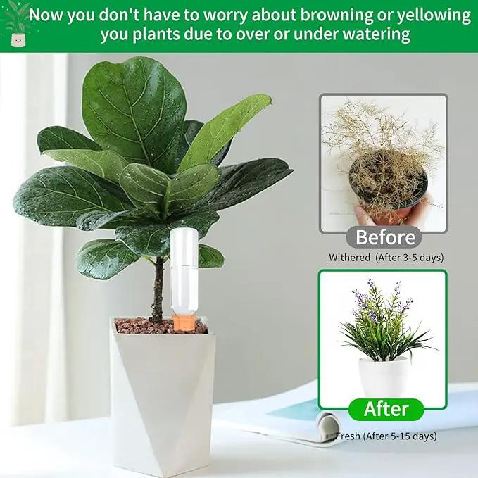Plant Self Watering Stakes 12 Pack Terracotta Watering Spikes for Indoor and Outdoor Plants,Wine Bottle Plant Watering Devices, Automatic Plant Waterers for Vacation by GreenHaven Gardens
