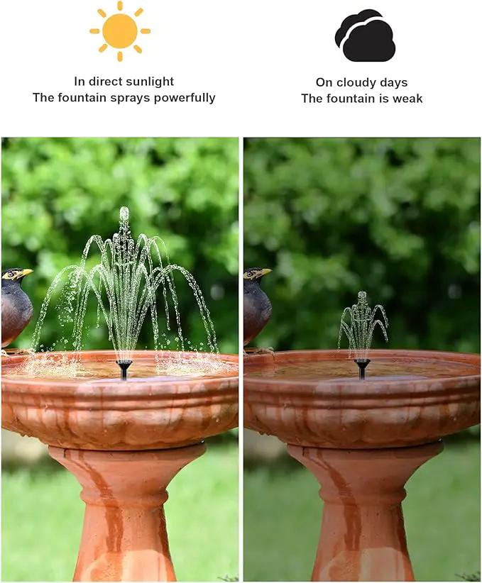 Biling Solar Fountain for Bird Bath with Water Pump Kit, 4.5 W 48 GPH Solar Water Pump with 4ft Tubing for Hummingbird Bath, Small Pond and Fish Tank by GreenHaven Gardens