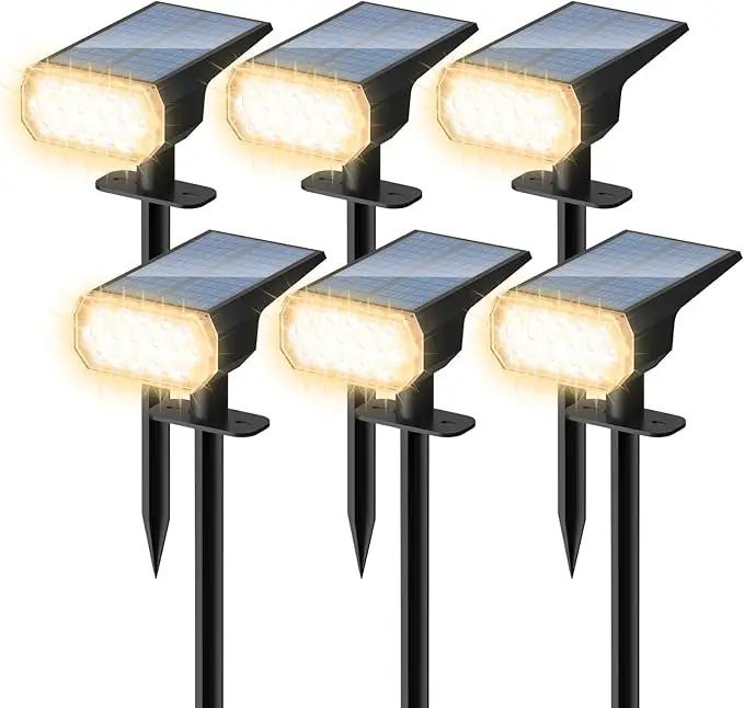 Waterproof Solar Lights Outdoor: IP65 Led Spot Light Decorations for Garden - 3 Lighting Modes Solar Powered for Yard - Dust to Dawn Uplighting Landscape Pathway Drive Patios 6PC Warm by GreenHaven Gardens