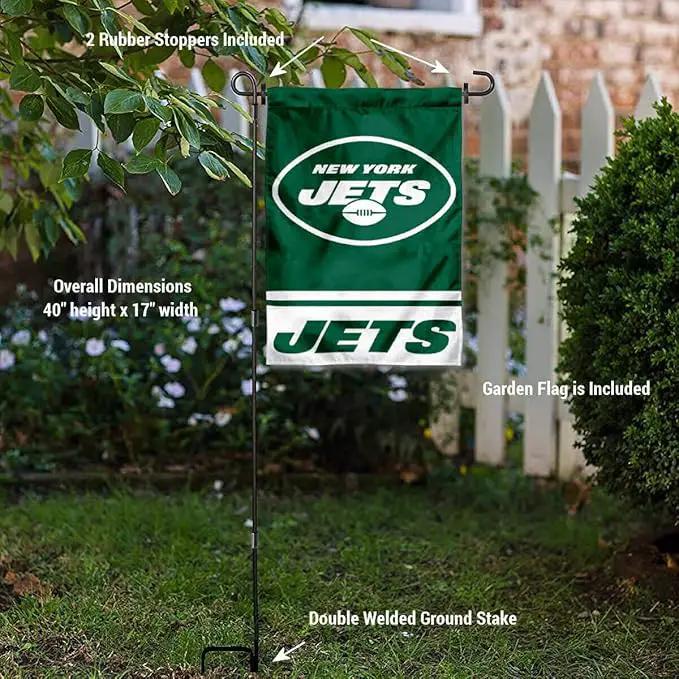 WinCraft New York Jets Garden Flag and Pole Stand Holder by GreenHaven Gardens