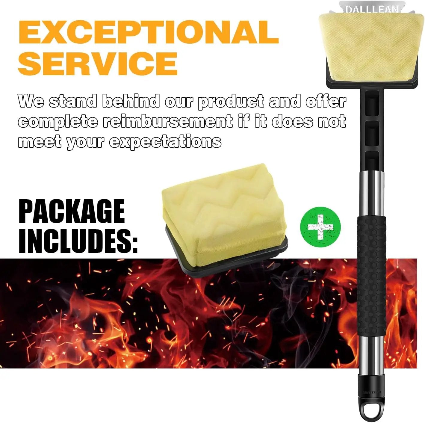 BBQ Grill Brush Bristle Free(2Heads) for Outdoor Grill, Trapezoid- Shaped Design Replaceable Head Cleaning Brush, Steam Grate Cleaner, BBQ Cleaning Brush, Scraper for Grill, Safe Barbecue Grill Brush by GreenHaven Gardens