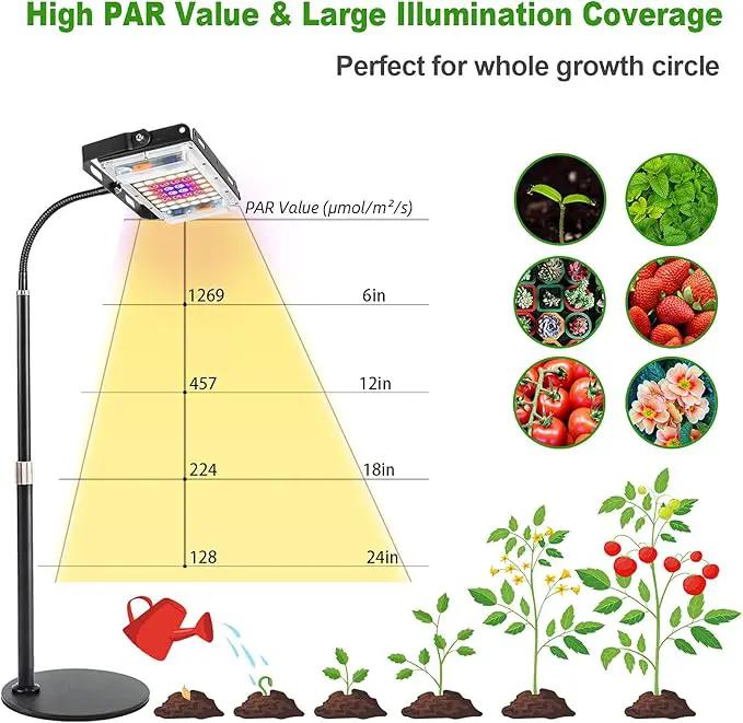 LBW Grow Light for Indoor Plants, Full Spectrum Desk LED Plant Light, Small Grow Lamp with 4H/8H/12H Timer, 6-Level Brightness, Height Adjustable, Flexible Gooseneck, Ideal for Indoor Growth by GreenHaven Gardens