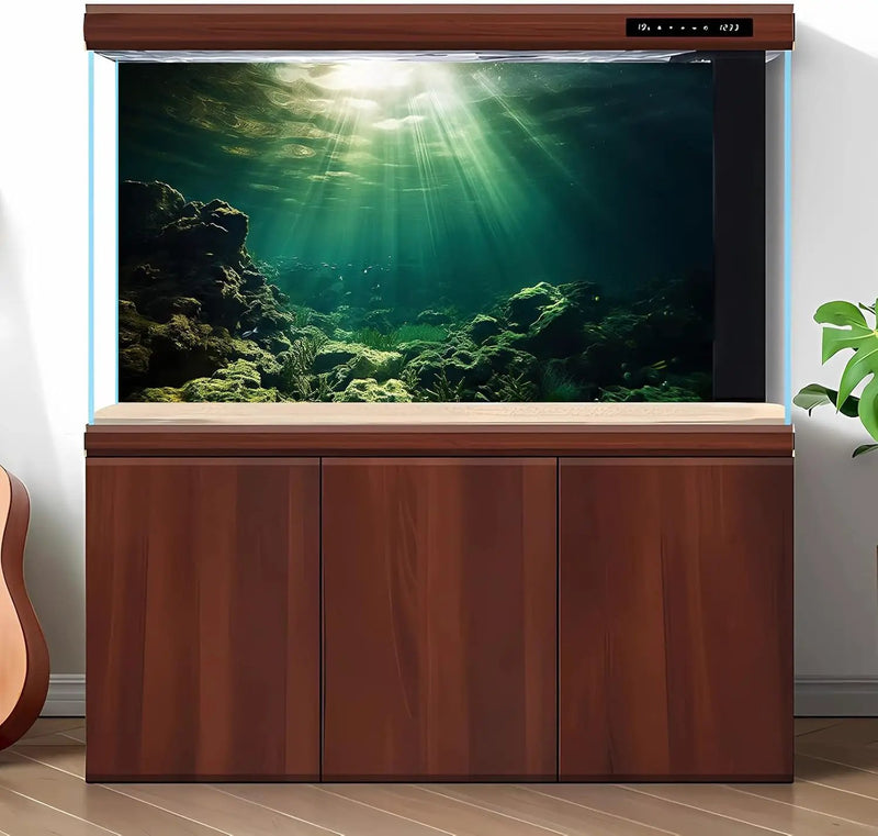 Under The Sea Aquarium Background Underwater Fish Tank Background Ocean Floor Rock Cave Sunray Terrarium Backgrounds Tropical Fish Ocean World Aquarium Reptile Tank Backgrounds 30x12in by GreenHaven Gardens