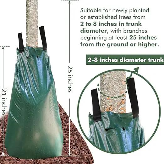 Tree Watering Bag 20 Gallon Watering Bag for Trees with Heavy Duty Zipper Premium PVC Tree Bags Slow Release Drippers Bag for Trees (4 Pack 5-8 Hours Releasing Time) by GreenHaven Gardens