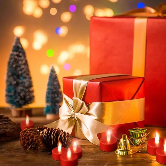 Tea Light Candles with Remote Control,12pack Flickering Flameless LED Candle,Long Lasting 400+Hours,Battery Operated with Timer for Home Decoration Seasonal &Festival Celebration Red by GreenHaven Gardens