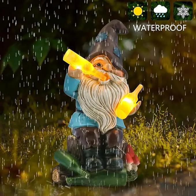 DKJOCKY Funny Garden Gnomes Outdoor, Solar Gnomes with Led Lights Decor for Outside, Gardening Gifts Garden Oranments Outdoor Birthday Gifts for Women Mom Grandma by GreenHaven Gardens