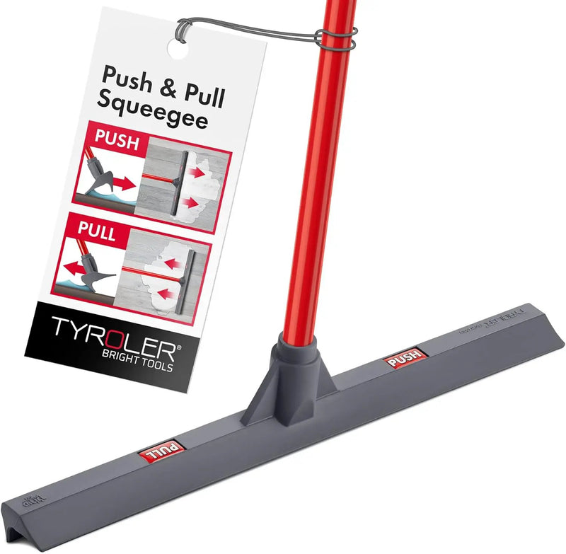 Tyroler Floor Squeegee for Concrete Floor, 17" Heavy Duty Squeegee for Floor, Squeegee Broom for Floor with 55" 4 Part Handle Perfect for Tiles, Marble, Garage, Deck, Patio, Bathroom, Shower, Window by GreenHaven Gardens
