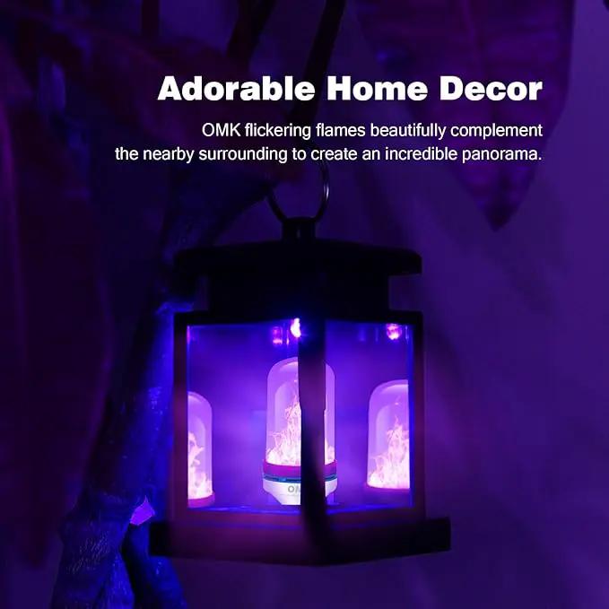 OMK 【Upgraded】 Purple LED Flame Light Bulbs - Flickering Light Bulbs with Gravity Sensing, E26 Base Flame Bulb, Holiday Christmas Indoor Outdoor Light Bulbs, Valentine Decoration Gifts Lights (2Pack) by GreenHaven Gardens