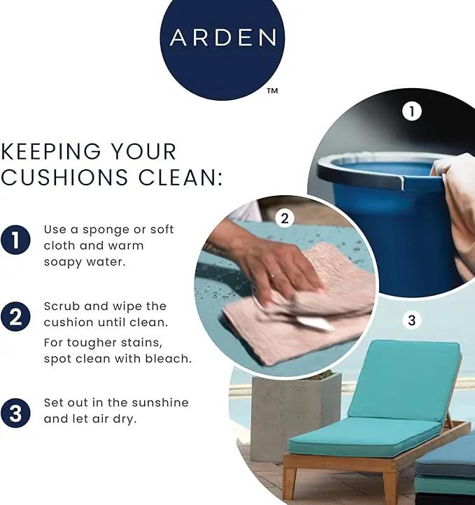 Arden Indoor/Outdoor Seat or Rocking Chair Cushion, 19 x 18, Water Repellent, Rain Proof, Fade Resistant Cushion for Rocking or Dining Chairs Simone Black Tropical by GreenHaven Gardens