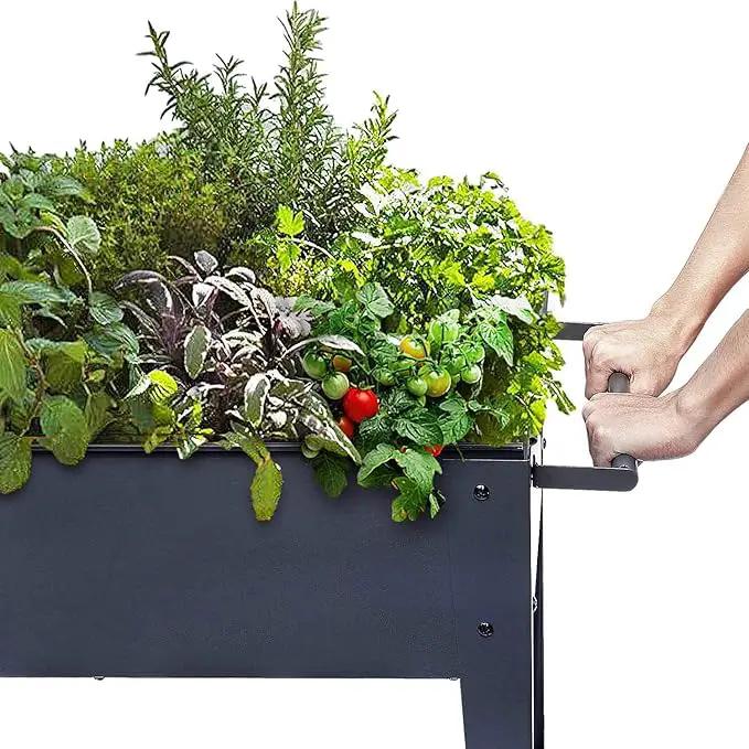 Raised Planter Box with Legs Outdoor Elevated Garden Bed On Wheels for Vegetables Flower Herb Patio by GreenHaven Gardens
