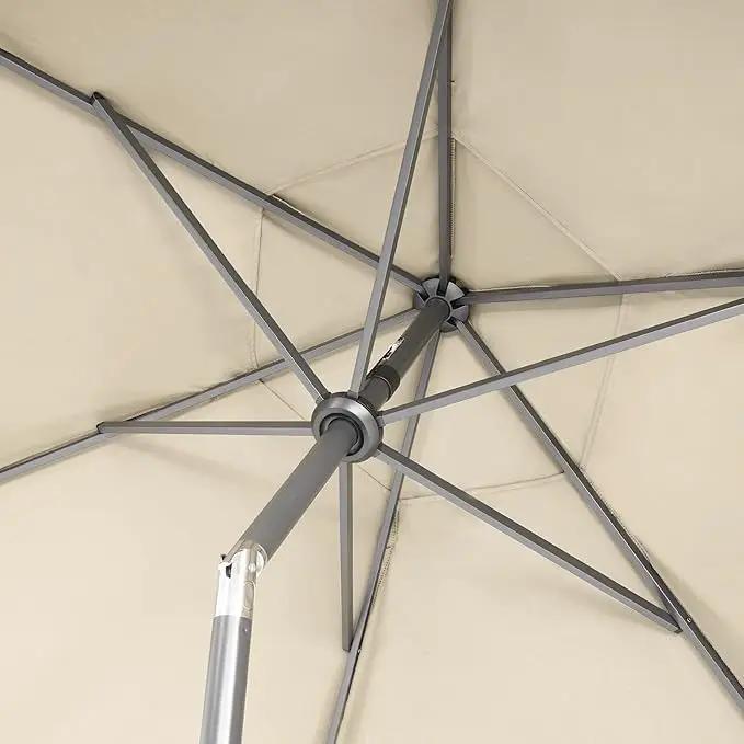 CROWN SHADES 9 Ft Patio Umbrella - Polyester Outdoor Umbrella with 30° Push Button Tilt, Patented Edge Connection Windproof Design for Patio, Pool, Garden & Table, UV Resistent by GreenHaven Gardens
