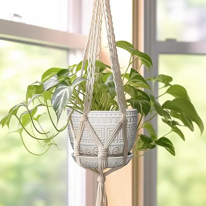 G EPGardening Ceramic Pots for Plants - 5 Inch Plant Pot Indoor with Drainage Hole and Saucer, Outdoor Flower Pot, Decorative Round Planter for Succulent Orchid Snake Plants, White by GreenHaven Gardens