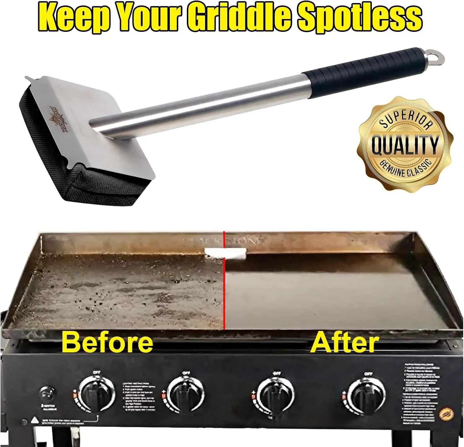 Steam Grill Brush Bristle Free,[Ultra Safe & Efficient] Grill Cleaner for Outdoor Grill,BBQ Replaceable Scraper Cleaning Head,Grill Brush BBQ Accessories,Gifts for Men/Dad by GreenHaven Gardens