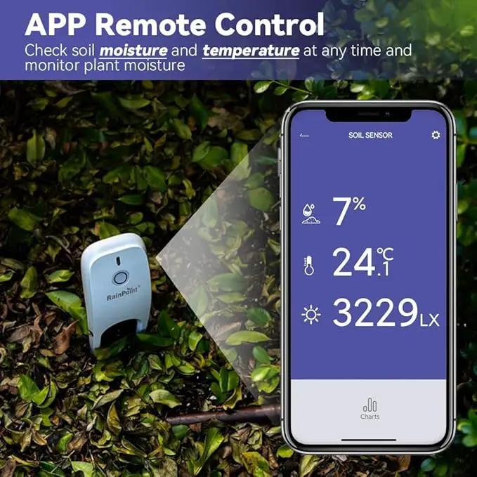 RainPoint Wi-Fi Soil Moisture Meter, WiFi Soil Moisture Meters for Plants, Soil Humidity & Temperature Sensor, Soil Testers Monitor for Garden (Add-on Device, Requires Hub or Gateway), White by GreenHaven Gardens