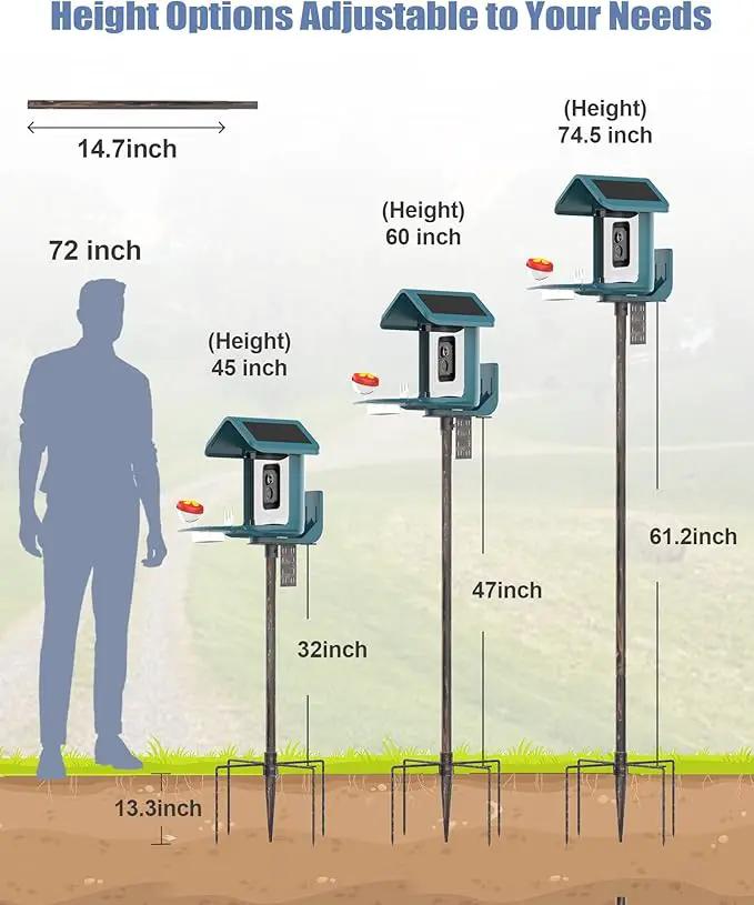 Bird Feeder Pole Stand – 74.5 Inch Height Feeding Station with 1-Inch Dia Heavy Duty for Hanging Feeders, Bird House Pole Mount Kit for Outdoor, Slip-Fit Connection，Copper Brushed by GreenHaven Gardens