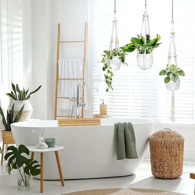 Small Hanging Planters Self Watering 5 Inch, 3 Set Hanging Plant Pot for Indoor Outdoor Plants, Hanging Flower Pots with Drainage Hole & 2 Kinds of Plant Hangers for Garden Home Decor by GreenHaven Gardens