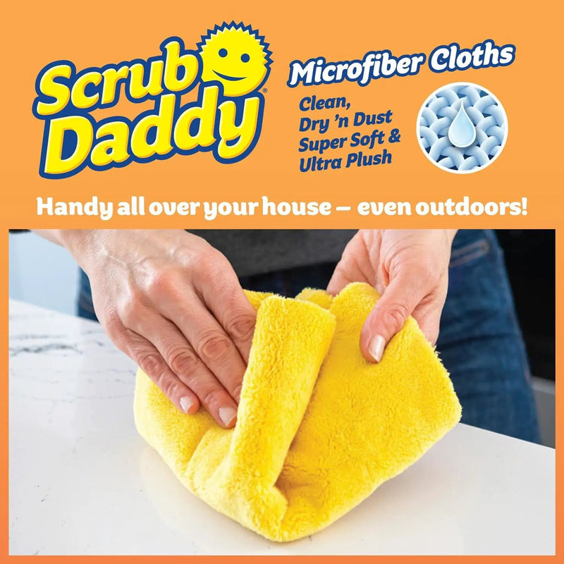 Scrub Daddy Household Cleaning Supplies - The Microfiber BBQ Bundle - Includes 2 Microfiber Towels, 1 Grill Brush & PowerPaste Cleaning Paste with 1 Scrub Mommy Sponge by GreenHaven Gardens